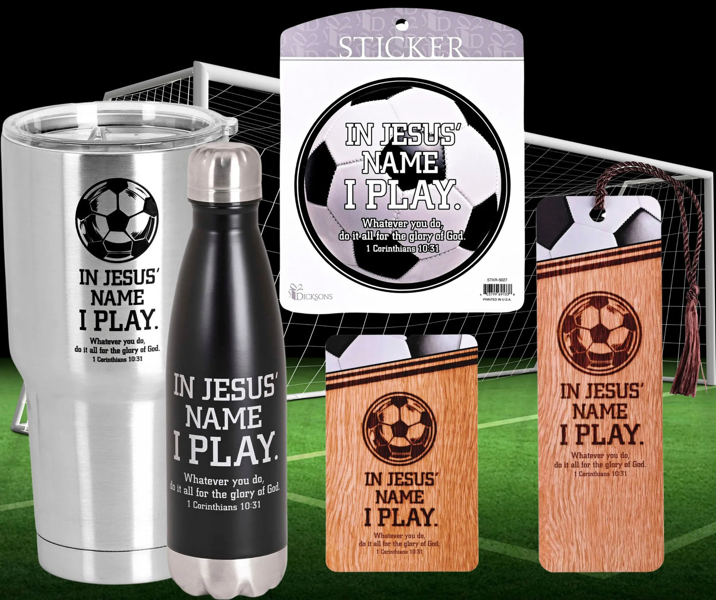 Tumbler Soccer In Jesus Name I Play