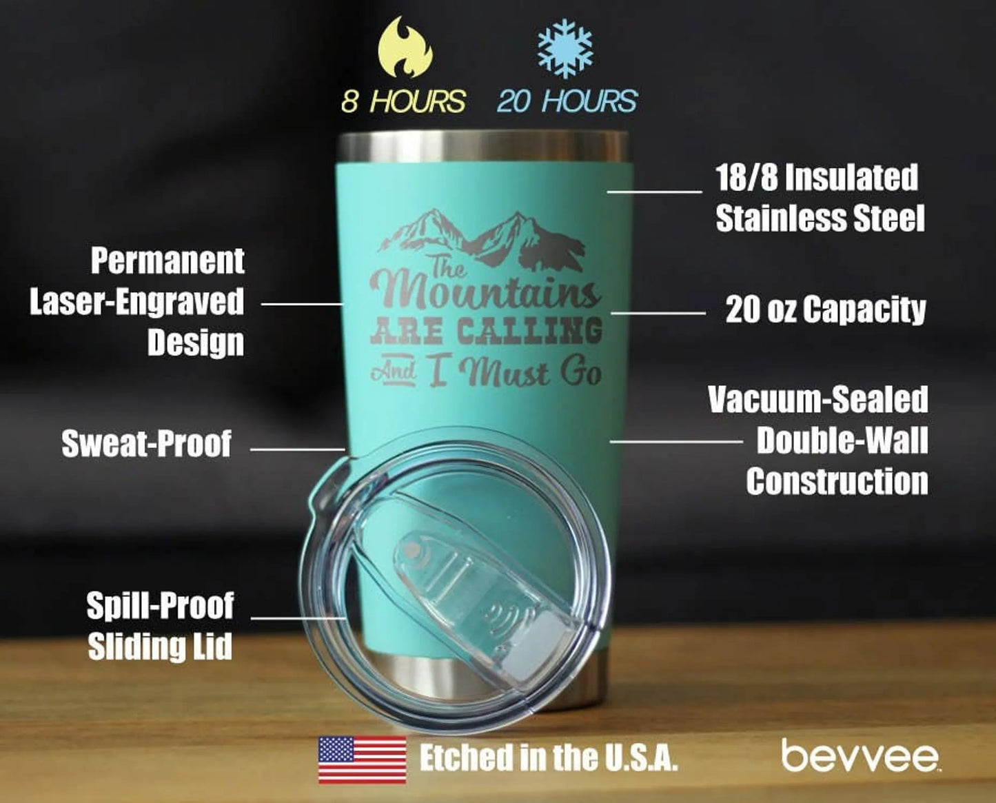 Mountains are Calling Insulated Travel Tumbler Nature Gifts