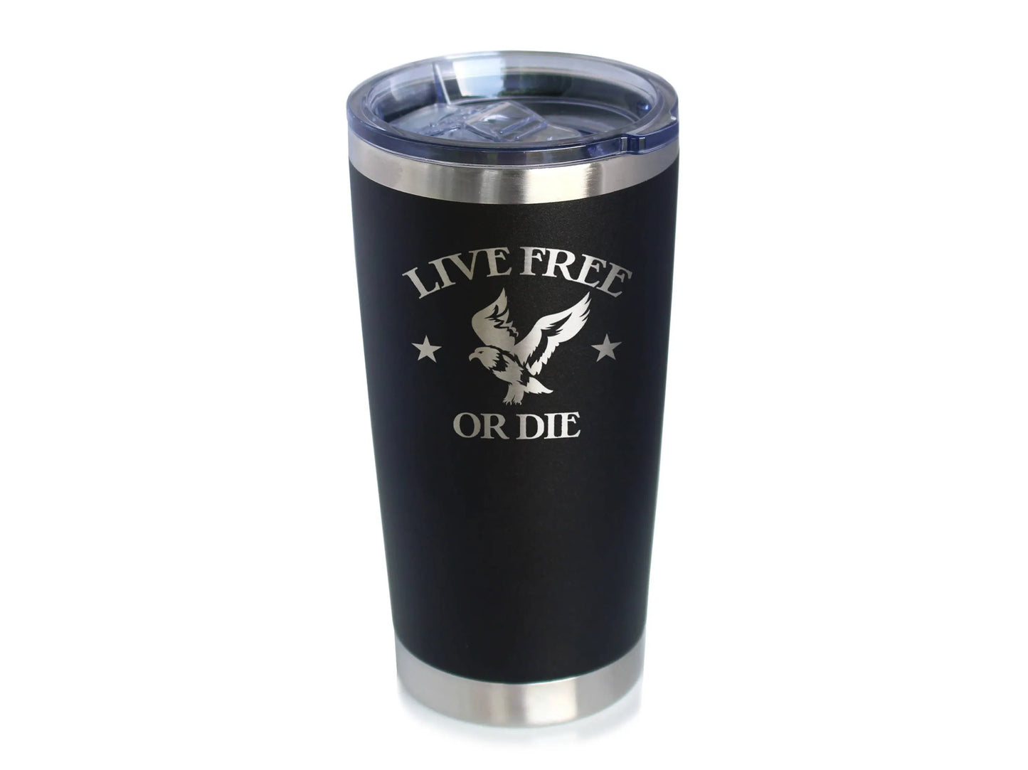 Live Free or Die Insulated Travel Tumbler - Patriotic Gifts