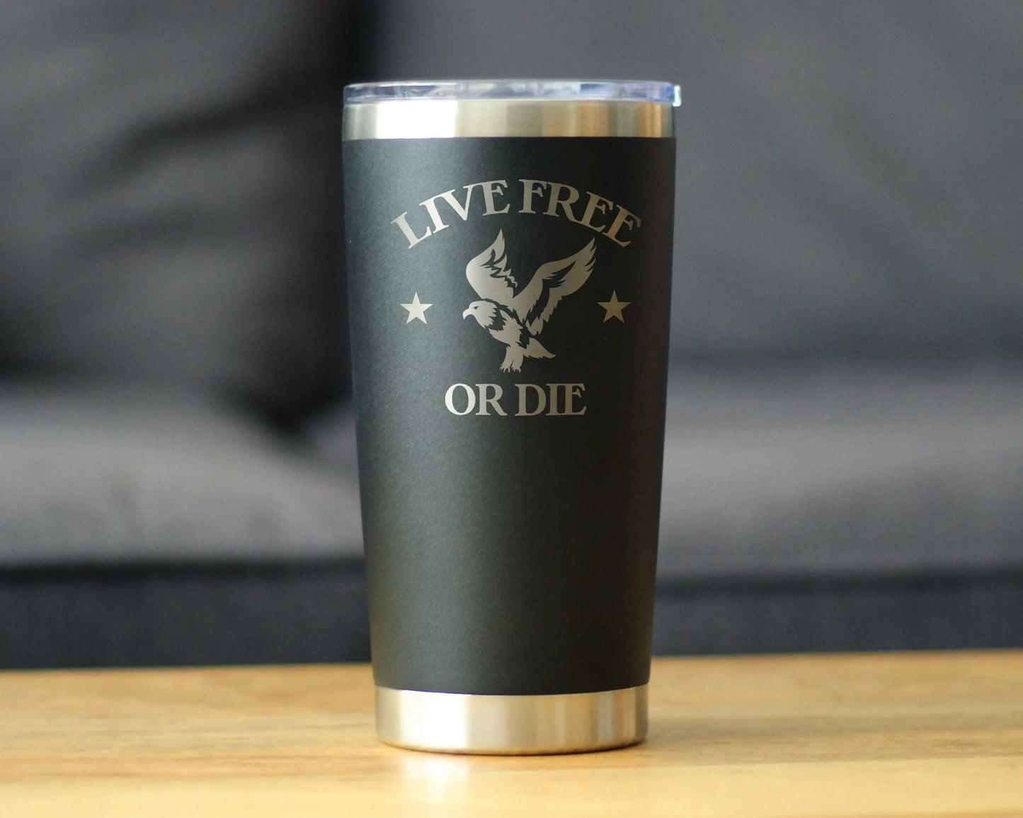 Live Free or Die Insulated Travel Tumbler - Patriotic Gifts