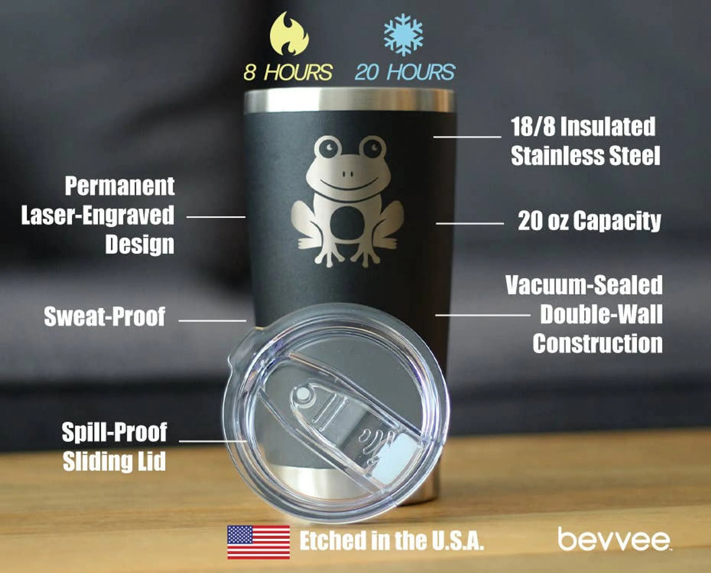 Happy Frog Insulated Travel Tumbler - Frog Gifts and Decor