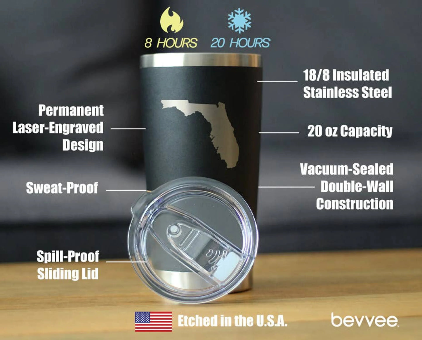 State of Florida Insulated Travel Tumbler - Floridian Gifts
