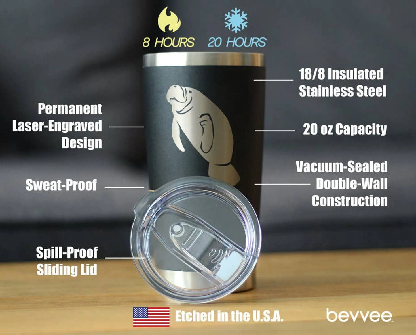 Manatee Insulated Travel Tumbler - Manatees Gifts and Decor