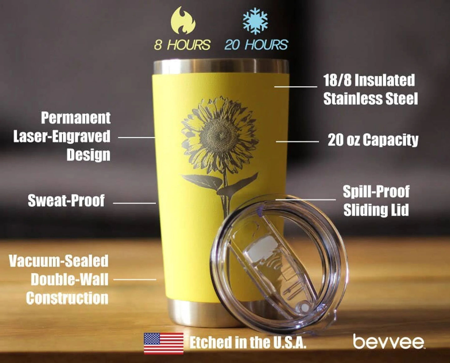 Sunflower Insulated Travel Tumbler - Sunflowers Gifts