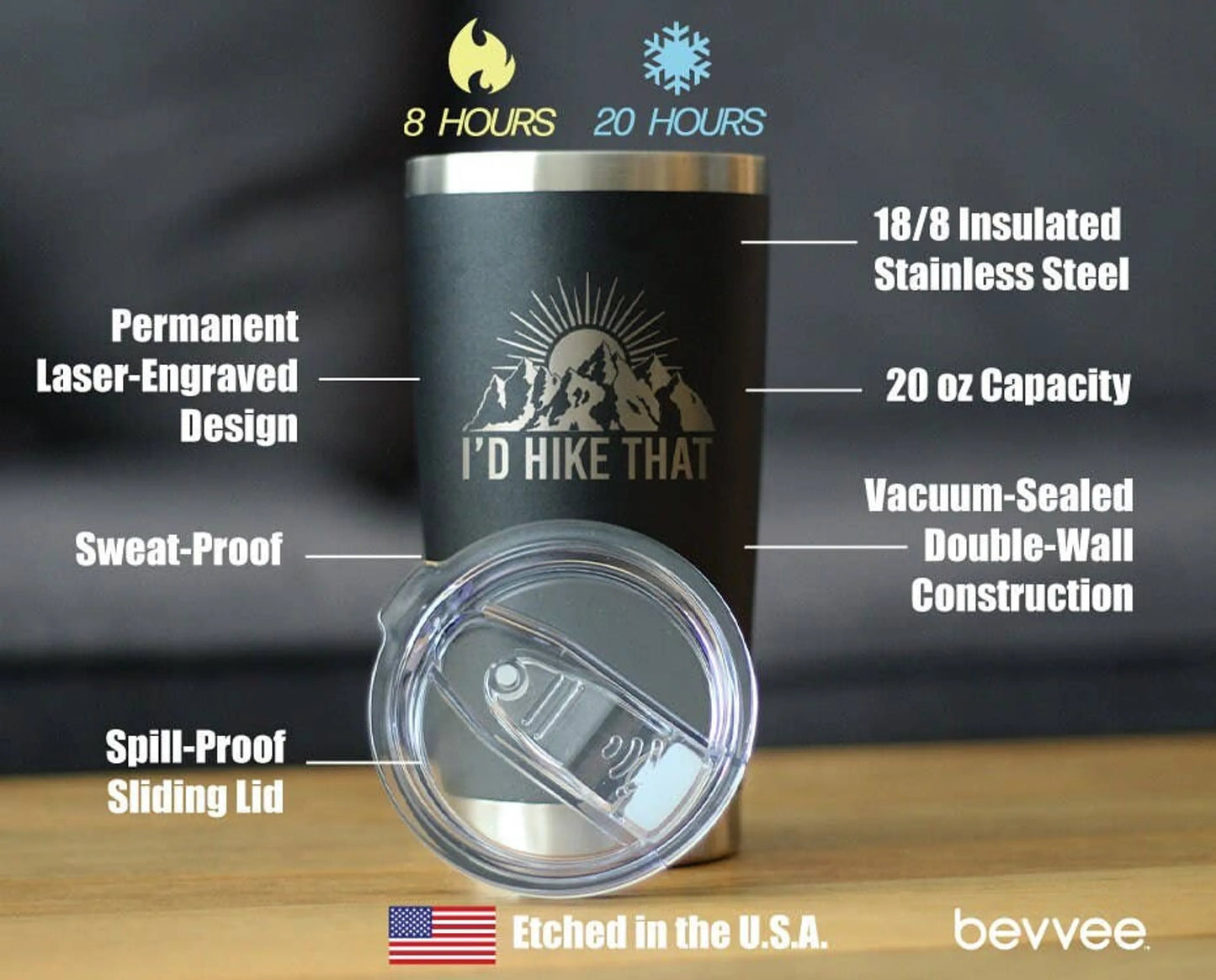 I'd Hike That Insulated Travel Tumbler - Hiking Gifts Gifts