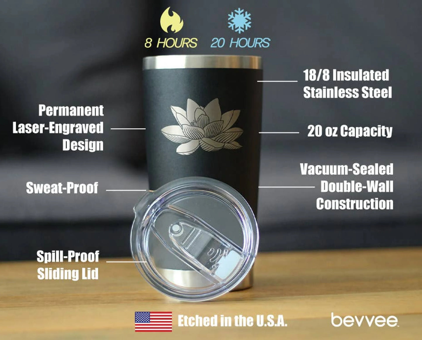 Lotus Flower Insulated Travel Tumbler - Lotus Gifts
