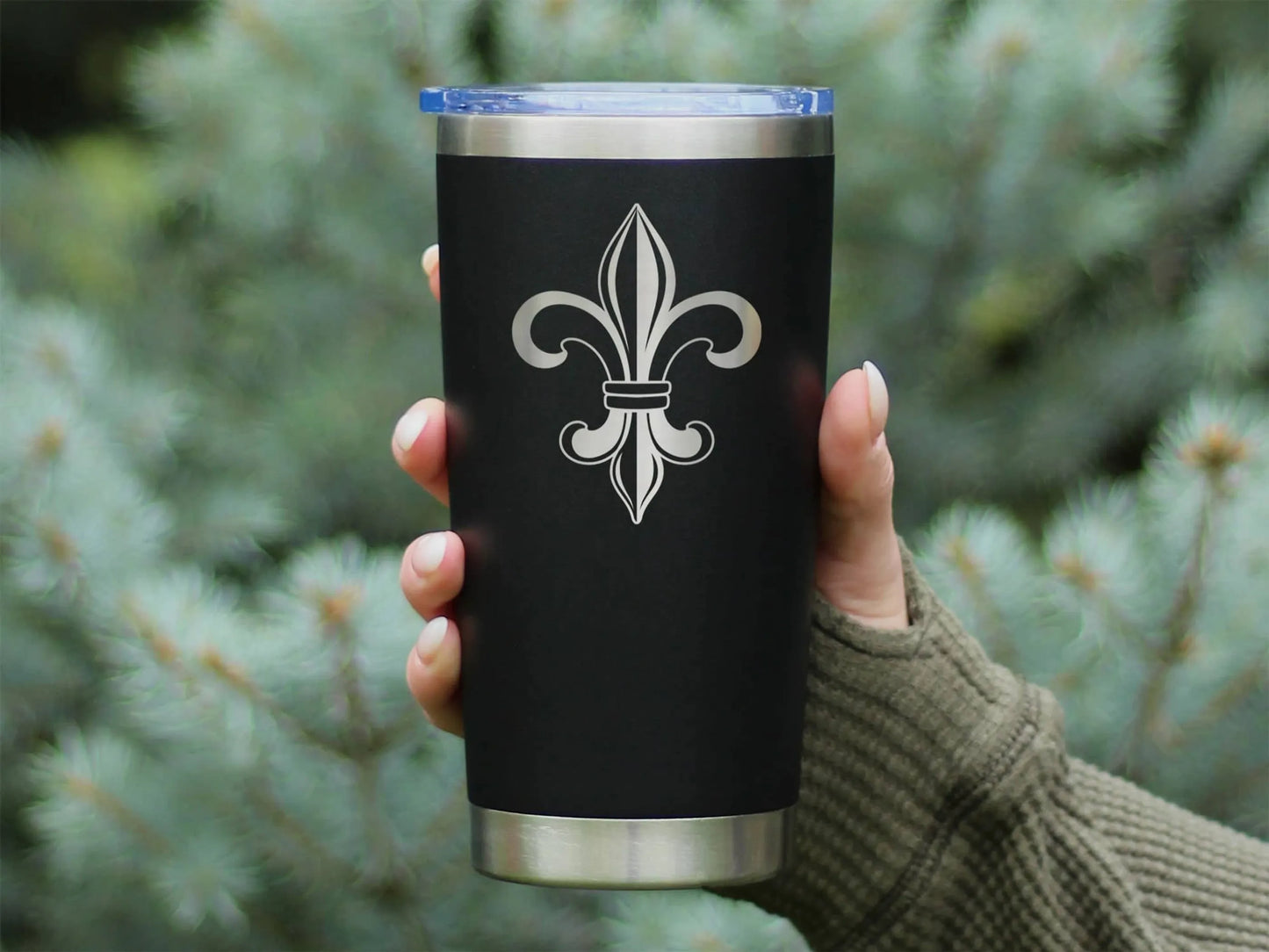 Fleur de Lis Insulated Travel Tumbler - Floral French Gifts