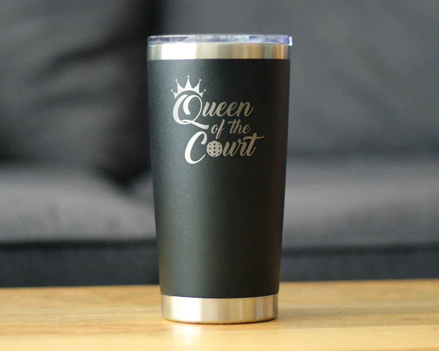 Queen of the Court Insulated Travel Tumbler Pickleball Gifts