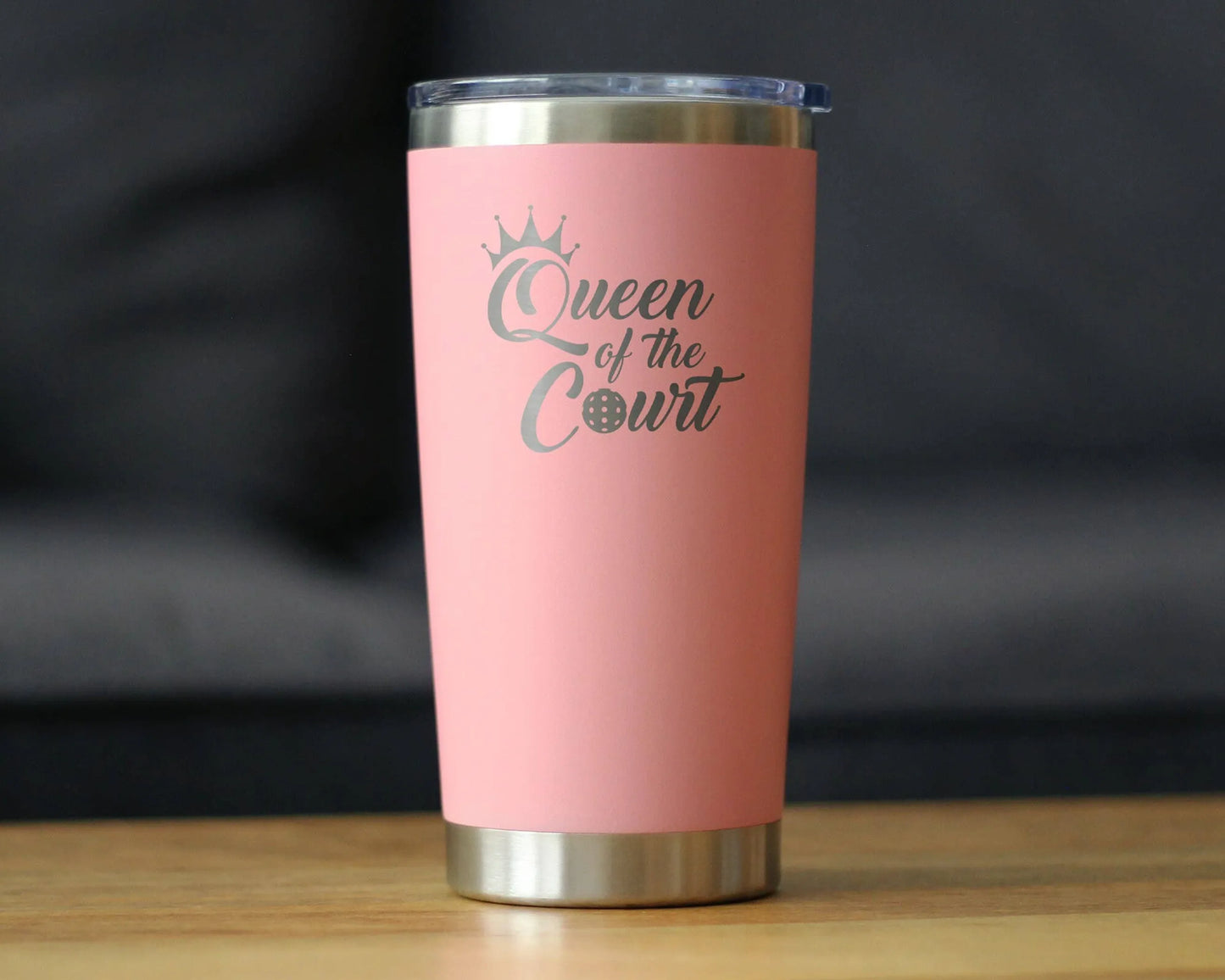 Queen of the Court Insulated Travel Tumbler Pickleball Gifts