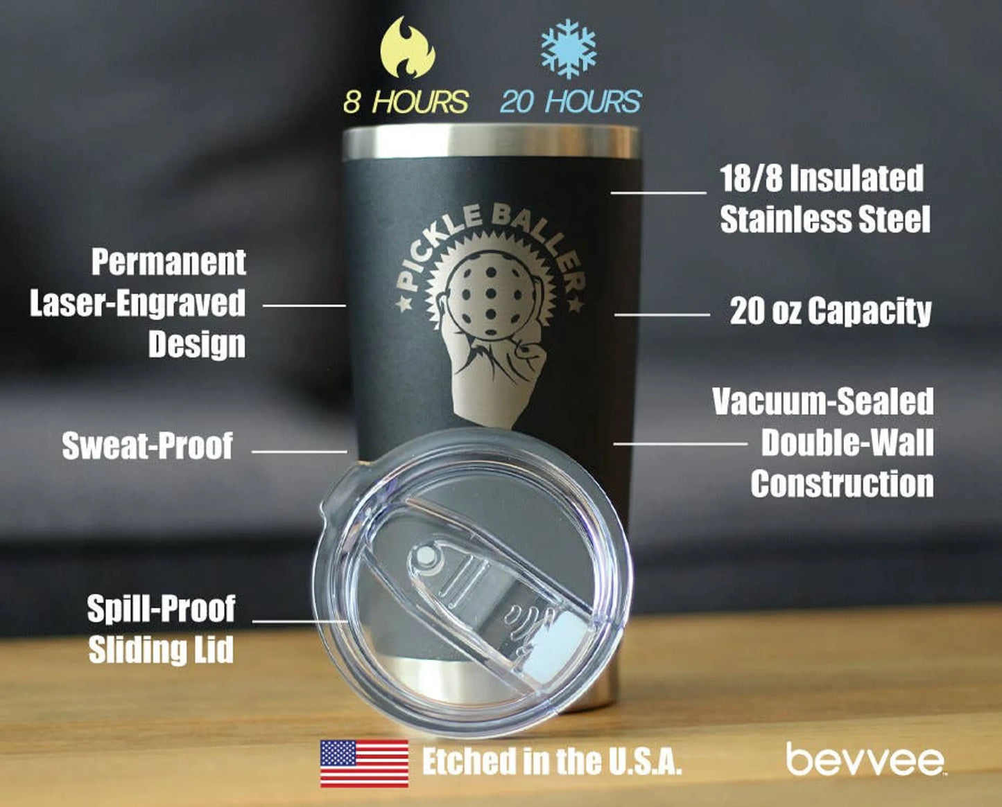 Pickleballer Insulated Travel Tumbler - Pickleball Gifts