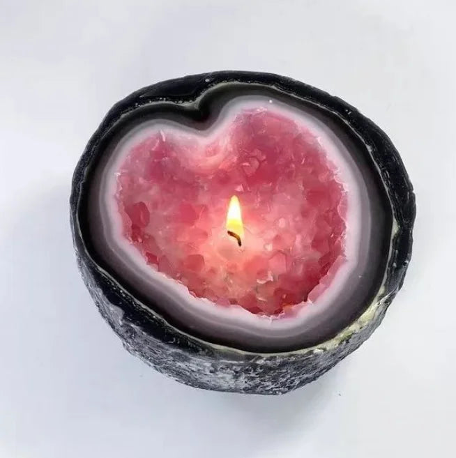 Creative Candle Bowl Retro Resin Artifact Crystal Geode Candle Home Decor Tabletop Decor