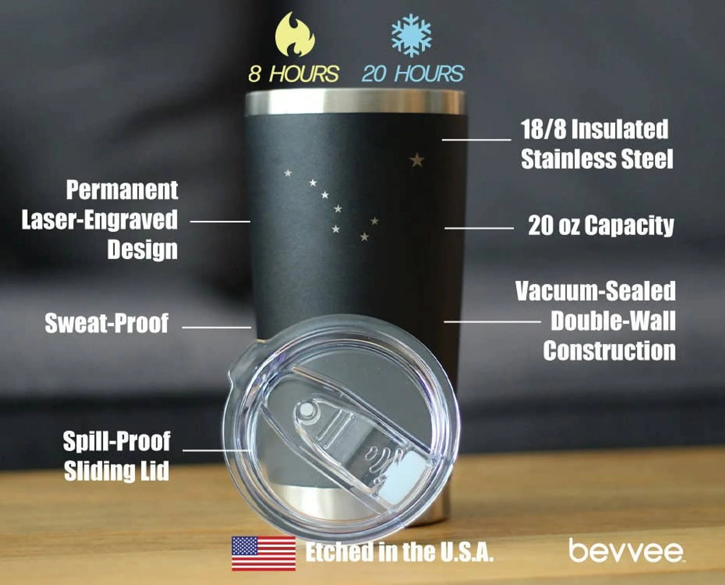 Flag of Alaska Insulated Travel Tumbler - Alaskan Gifts