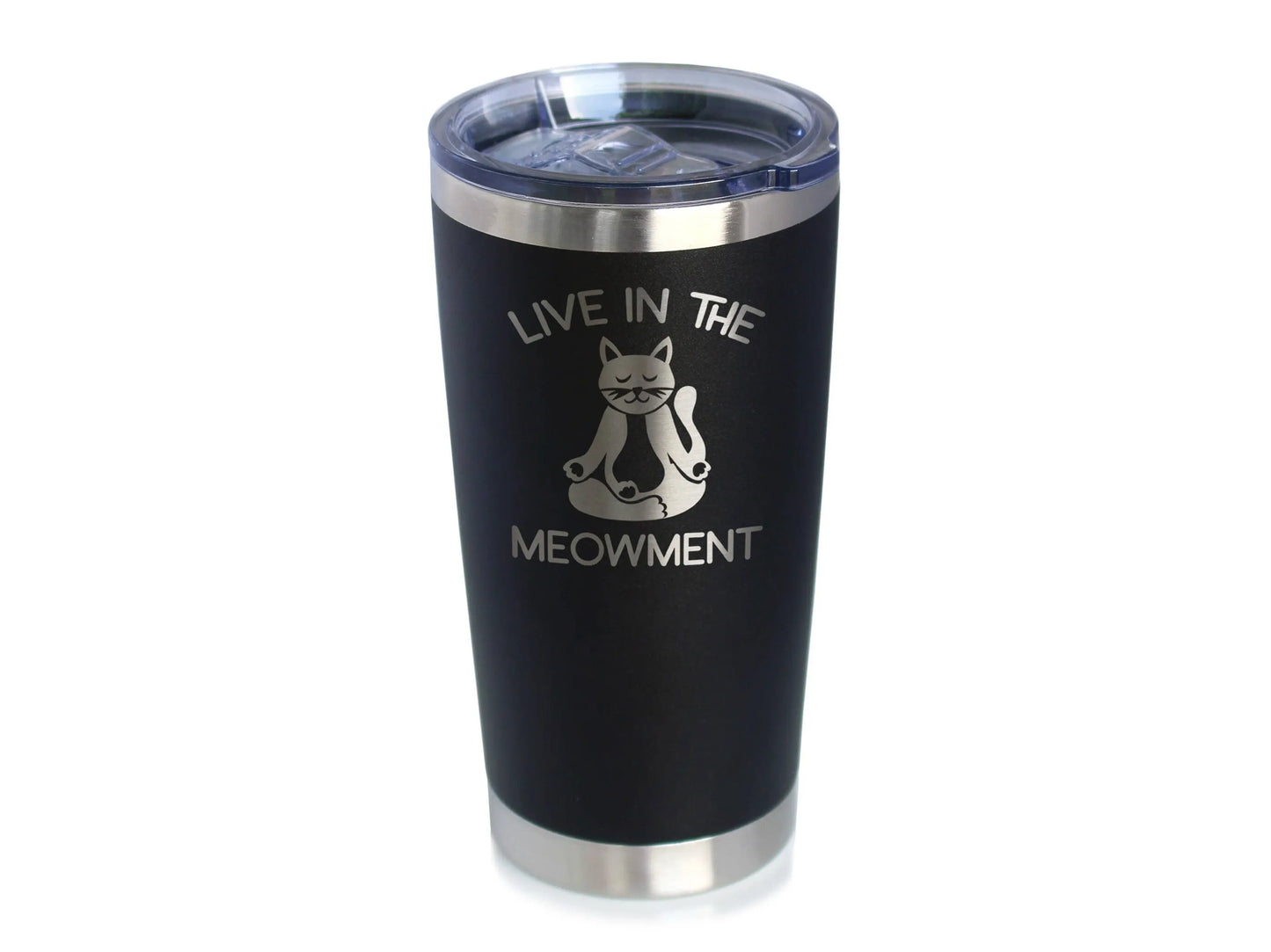 Live in Meowment Insulated Travel Tumbler - Cat Yoga Gifts