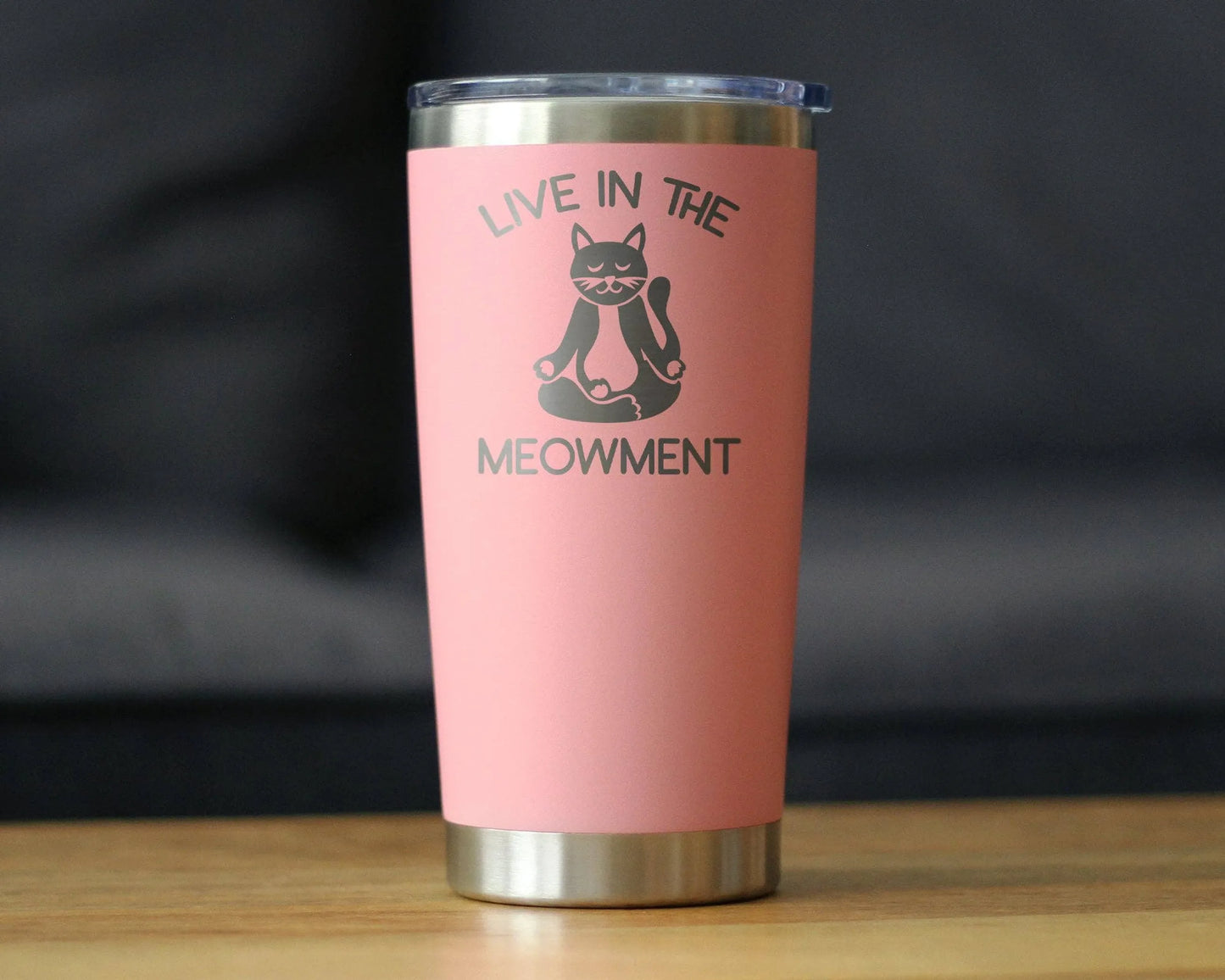 Live in Meowment Insulated Travel Tumbler - Cat Yoga Gifts