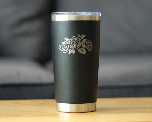 Roses Insulated Travel Tumbler - Floral Gifts and Decor