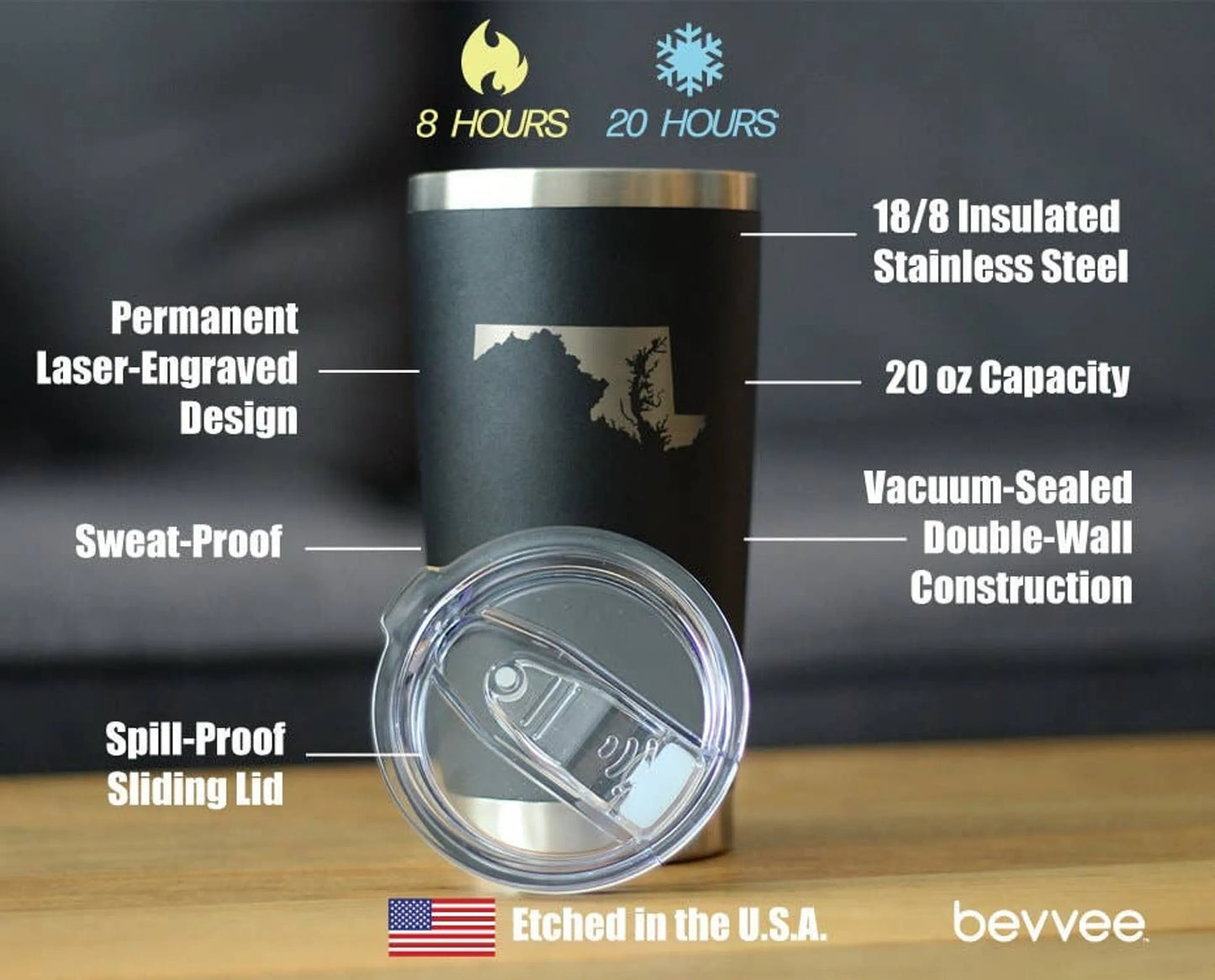 Maryland Insulated Travel Tumbler - Marylanders Gifts