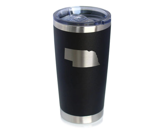 Nebraska Outline Insulated Travel Tumbler - Nebraskans Gifts